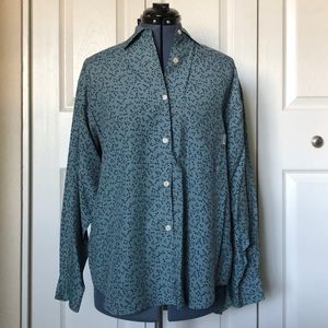 Vintage GUESS Jeans Teal Floral Button-up